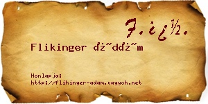 Flikinger Ádám névjegykártya